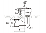 90 Elbow BSP Male 60 Seat/BSP Female 60 Cone