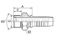 Metric Male Double Use for 60 Cone Seat or Bonded Seal