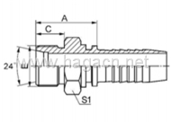 Metric Male 24 Cone Seat L.T.