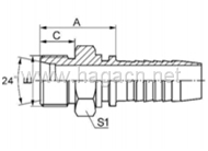 Metric Male 24 Cone Seat H.T.