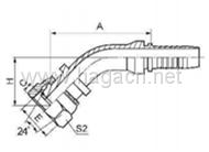 45 Metric Female 24 Cone O-Ring H.T.