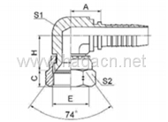 90 JIC Compact Demale 74 Cone Seat