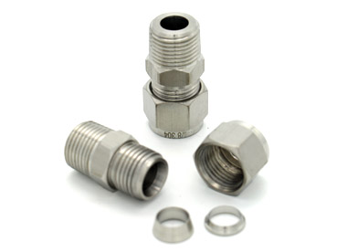 Stainless steel double ferrule NPT